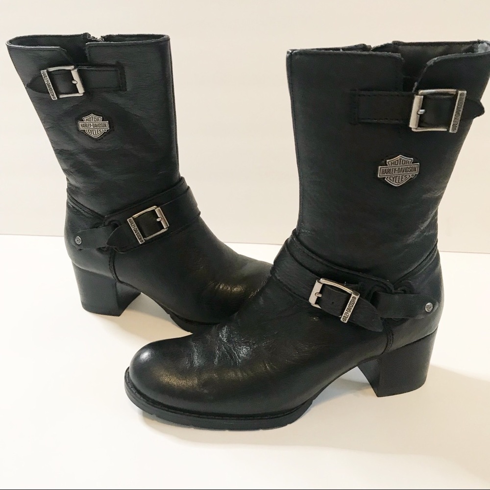 Harley-Davidson Black Leather Boots Size 5.5